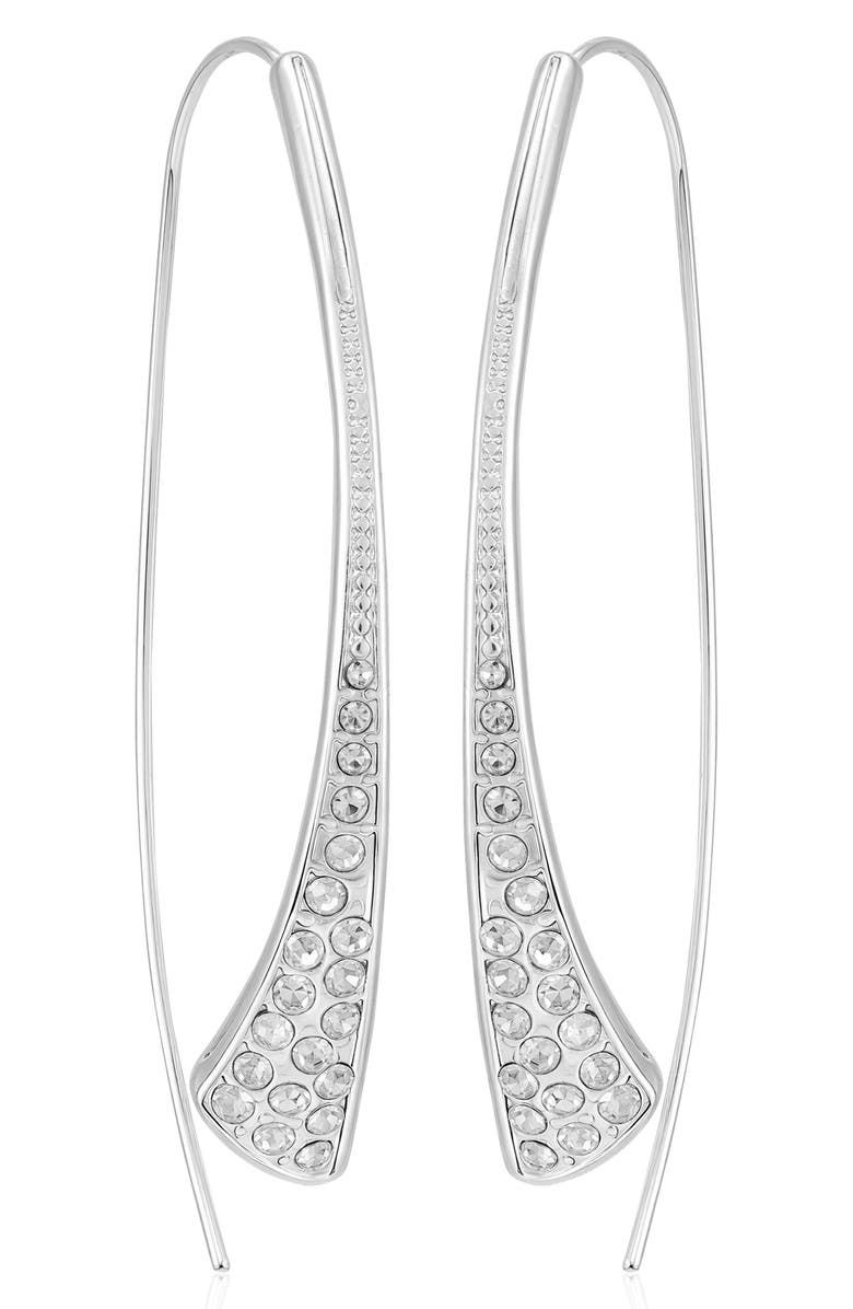 Vince Camuto Crystal Threader Earrings, Main, color, Silver