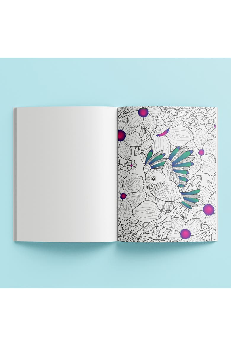 Pop Velvet, Botanicals, Adult Creative Coloring, 16 Designs, Alternate, color, Multicolored