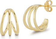 GLAZE JEWELRY Triple Ring Huggie Hoop Earrings