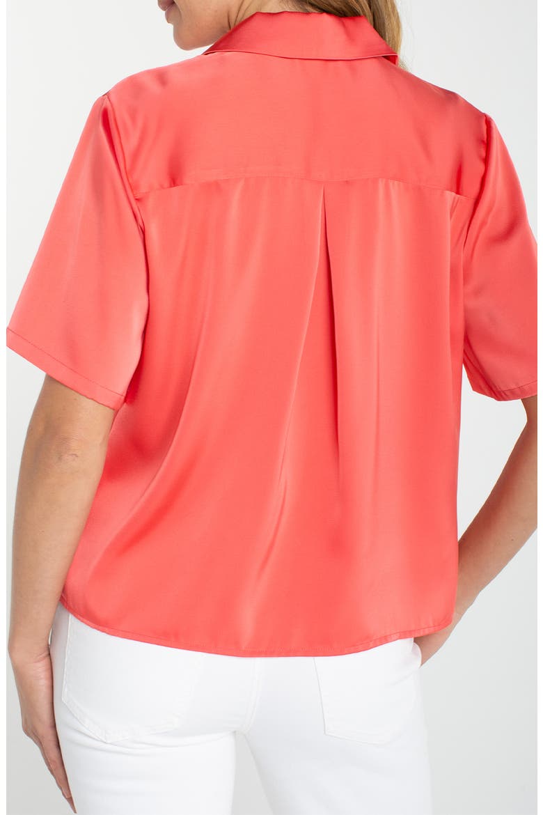 Camp Collar Button-Up Shirt, Alternate, color, SUNSET CORAL