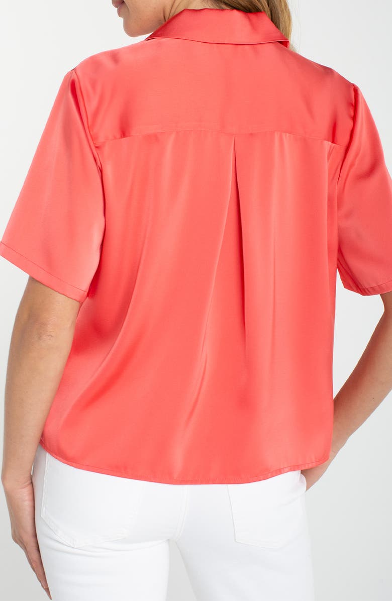 Liverpool Los Angeles Camp Collar Button-Up Shirt, Alternate, color, Sunset Coral