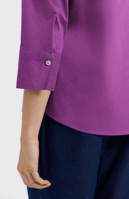Foxcroft Mary Button-up Blouse In Purple