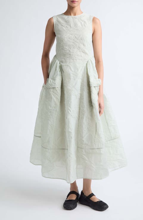 Duana Bow Jacquard Maxi Dress