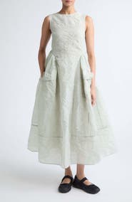 Cecilie Bahnsen Duana Bow Jacquard Maxi Dress