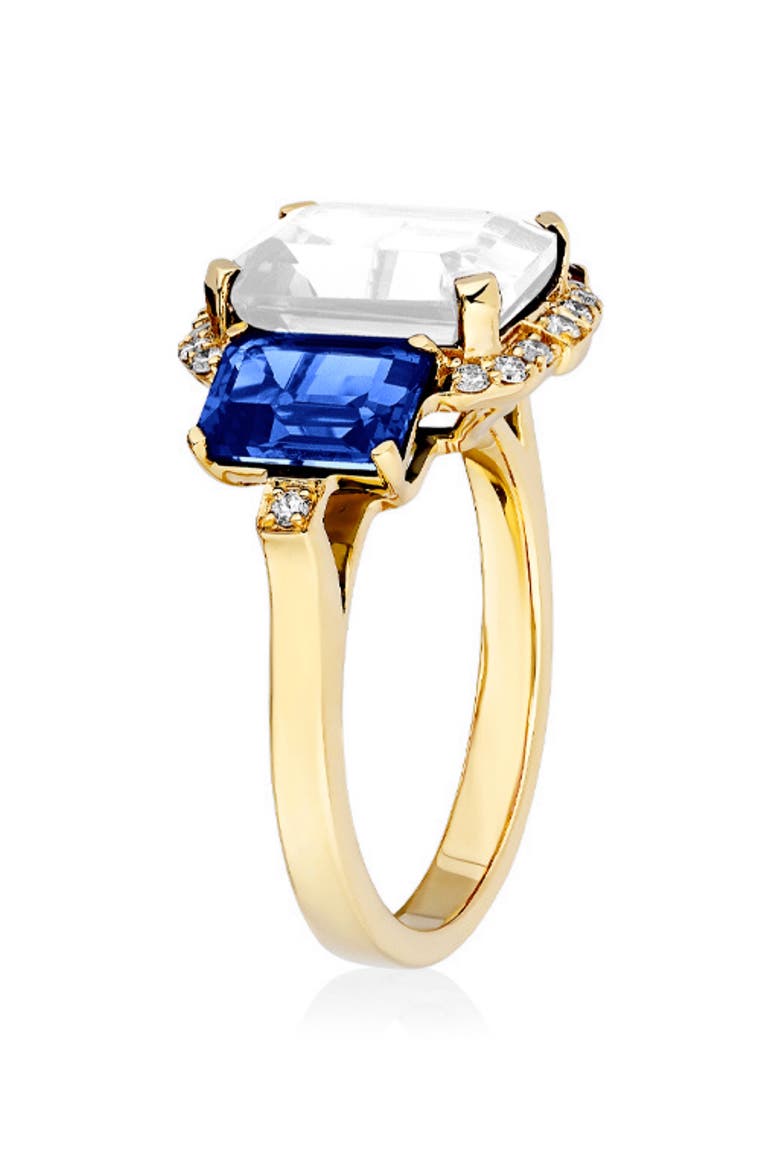Gossip 18k Gold Moon Quartz & Iolite Diamond Ring, Alternate, color, 18K YG/ MOON QUARTZ/ IOLITE