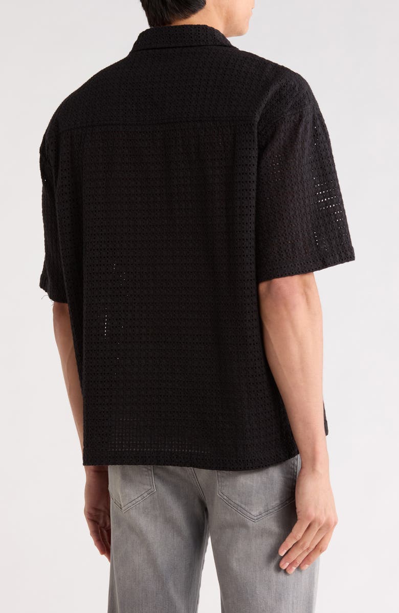 Civil Society Boxy Eyelet Short Sleeve Shirt, Alternate, color, Black