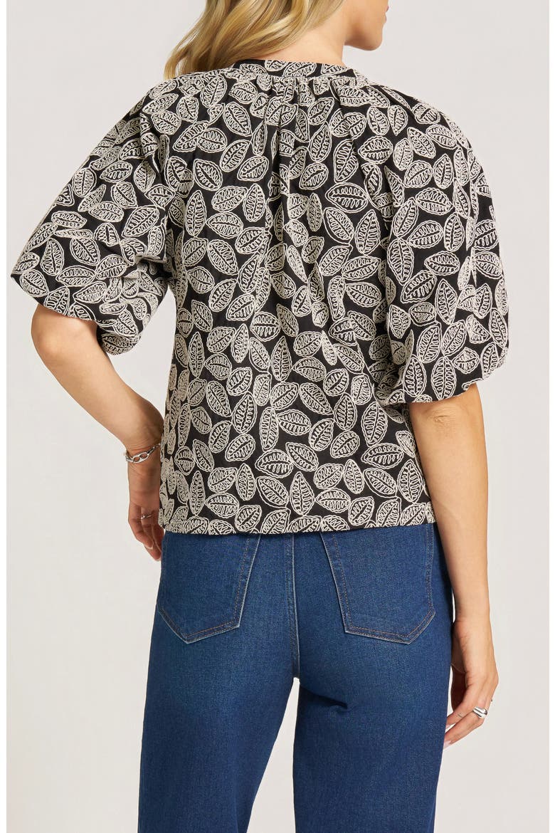 Irie Embroidered Leaf Top, Alternate, color, BLACK/NATU