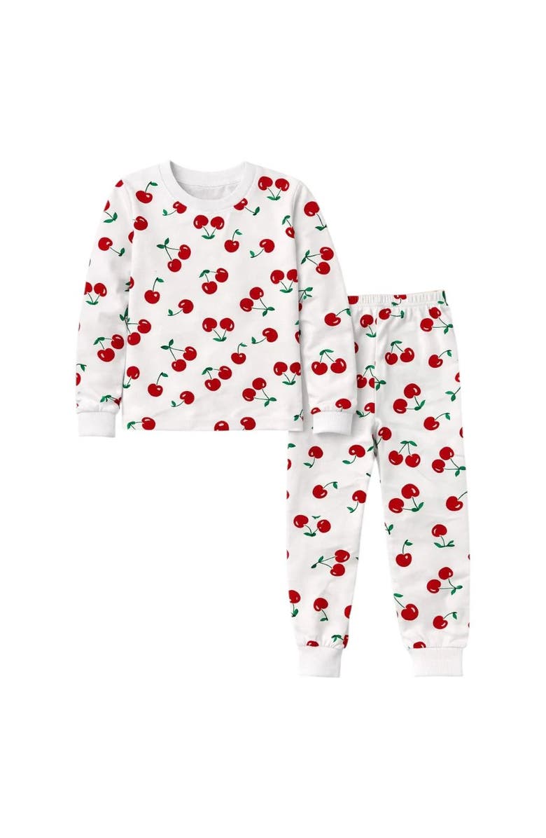 BenBen Kids 3 Pack Pajamas Toddlers and Girls Snug Fitted Long Sleeve Sleepwear Sets, Alternate, color, Red/White/Purple