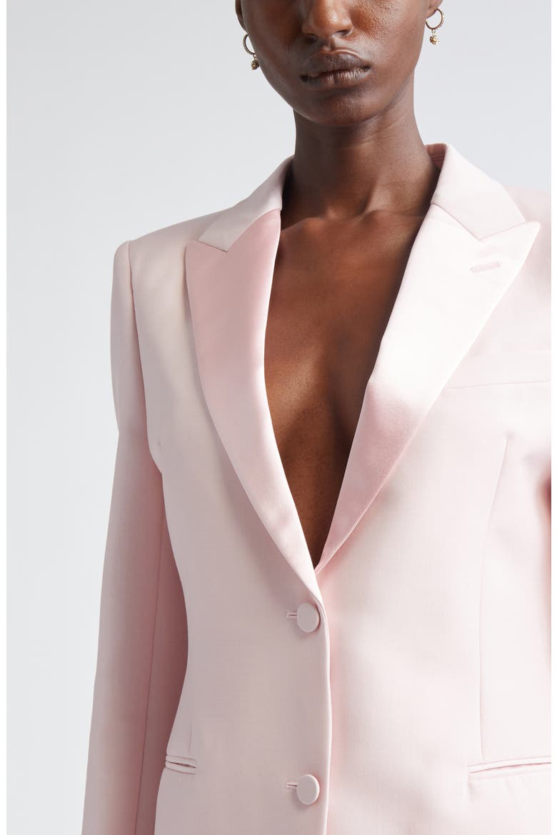 Satin Lapel Wool & Mohair Jacket, Alternate, color, ROSE