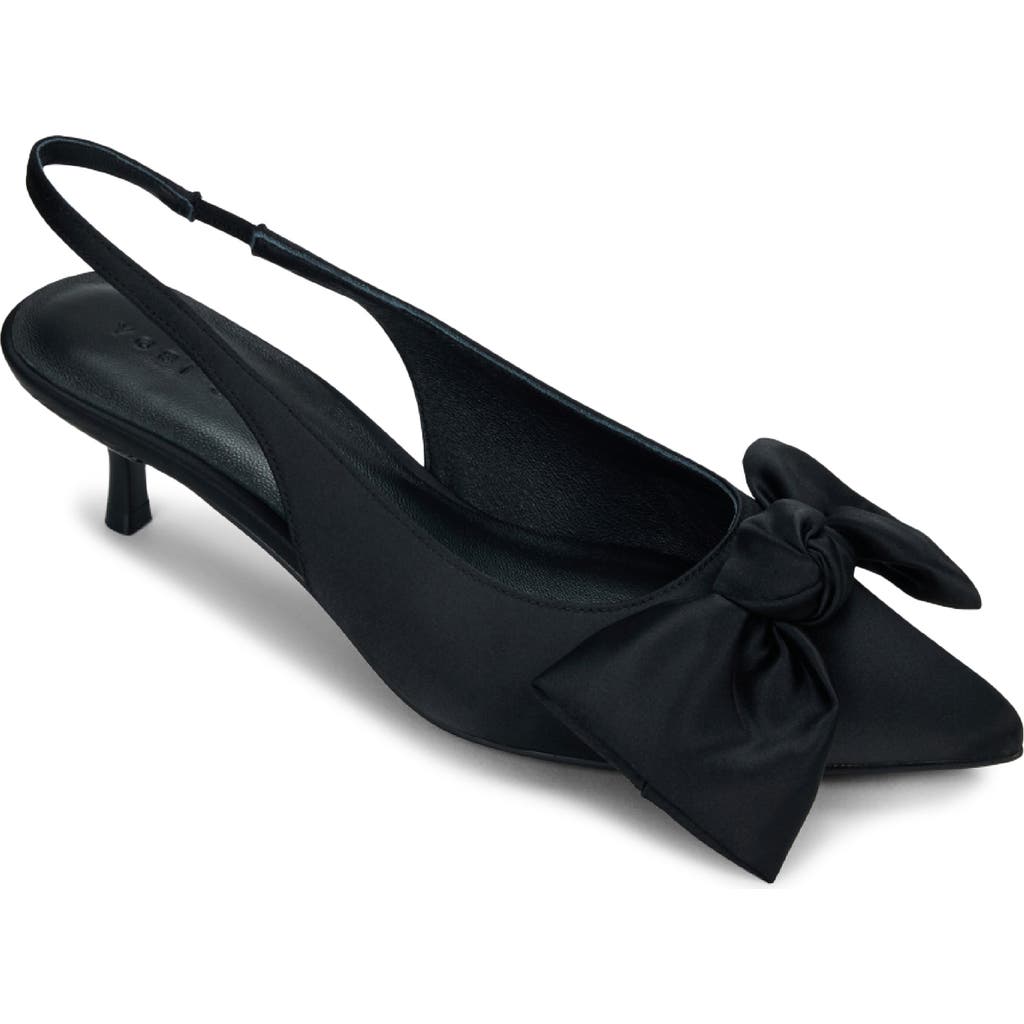 Yosi Samra Elise Slingback Pointed Toe Kitten Heel Pump In Black