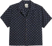 RIZORT Jame Dot Print Cotton & Linen Camp Shirt