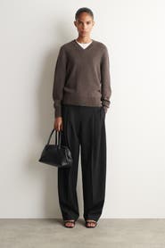 COS Pleated Wool-Blend Straight-Leg Pants
