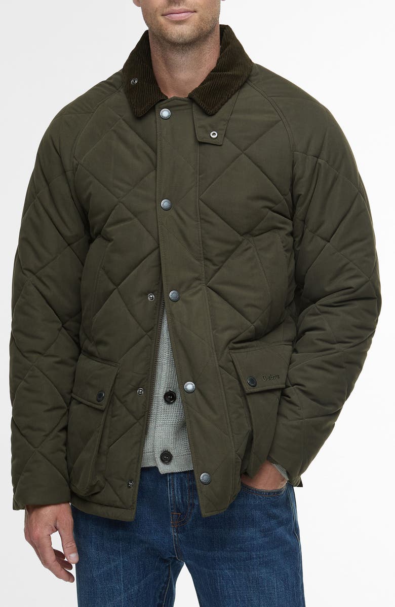 Barbour Bedale Quilted Jacket, Main, color, Olive