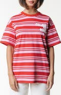 Colourful Rebel Puff Logo Stripe Loosefit Tee