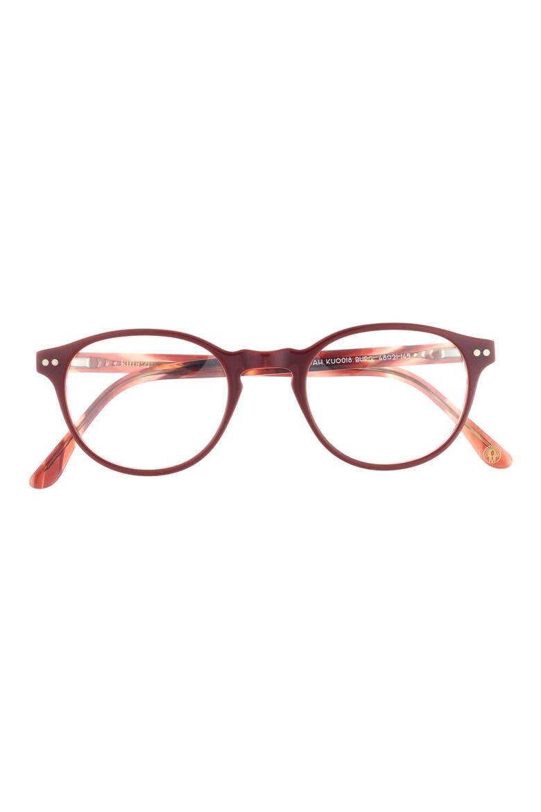 48mm Round Optical Glasses, Main, color, BURGUNDY TRANSPARENT