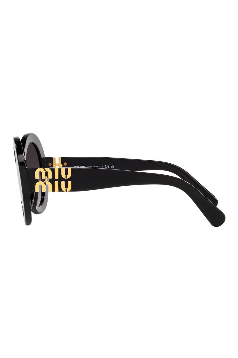 55mm Round Sunglasses, Alternate, color, BLACK