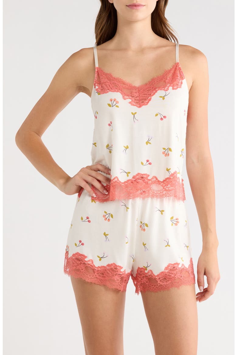 All American Shortie Pajamas, Main, color, CREAM MULTI CHERRIES