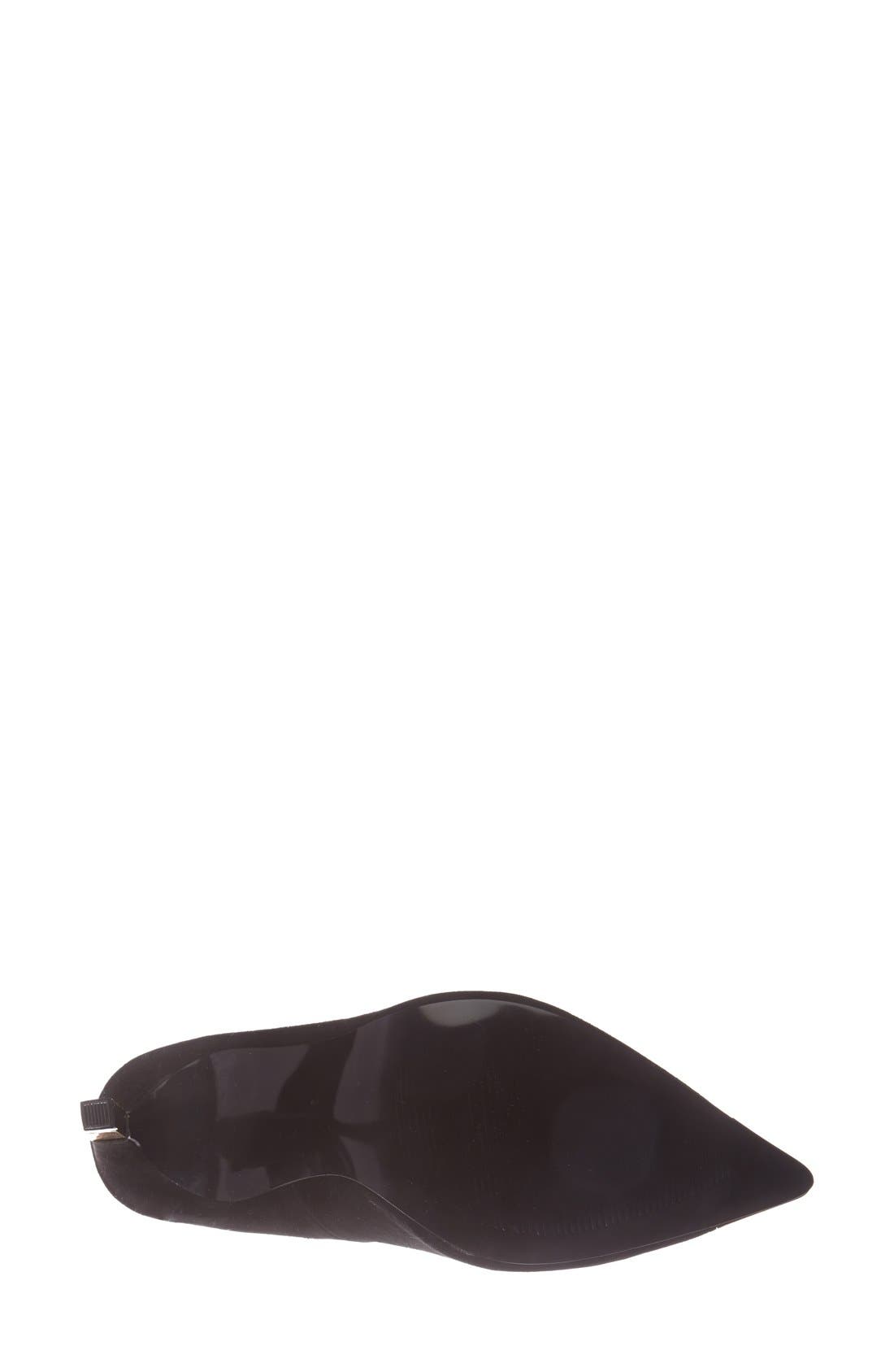 'Golly' Suede Pointy Toe Court Pump, Alternate, color, BLACK
