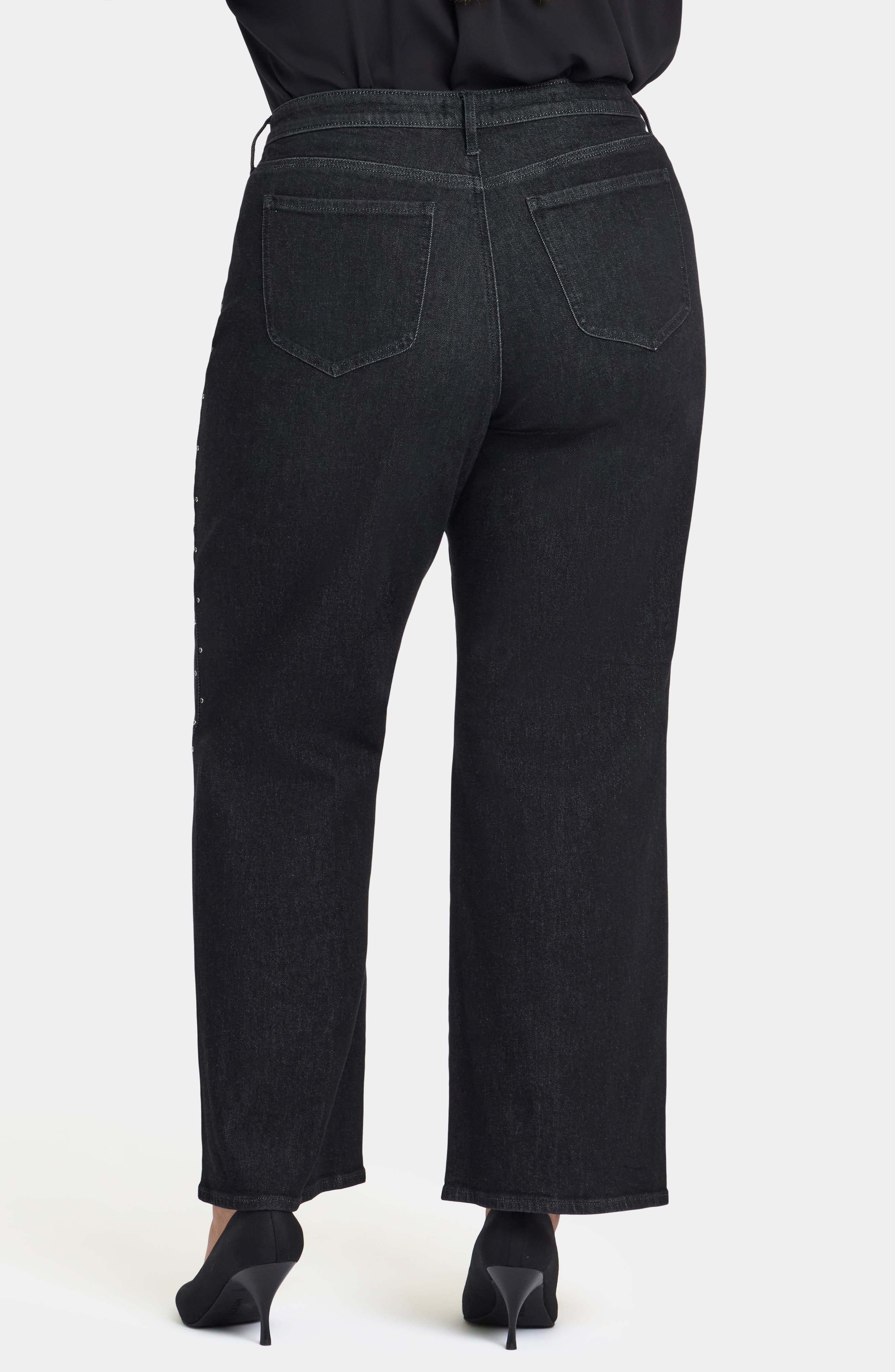 Teresa Rhinestone Split Hem Wide Leg Jeans - image 2