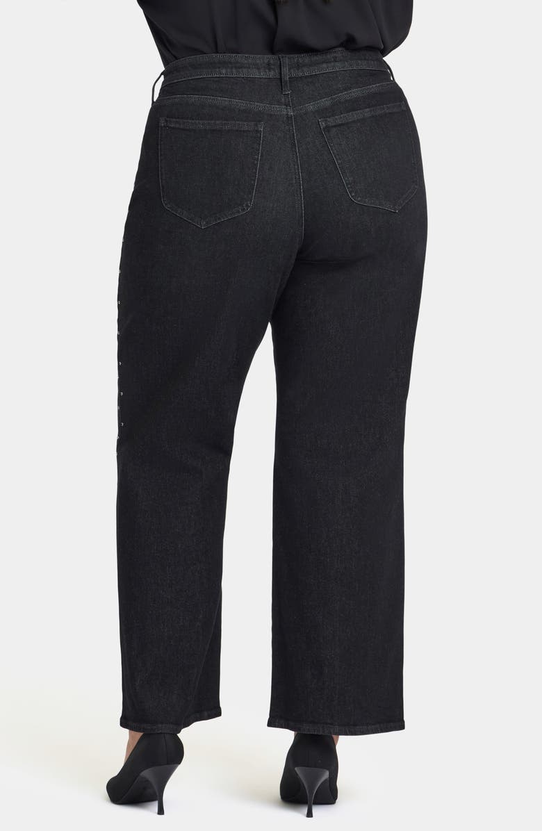 NYDJ Teresa Rhinestone Split Hem Wide Leg Jeans, Alternate, color, French Nightfall