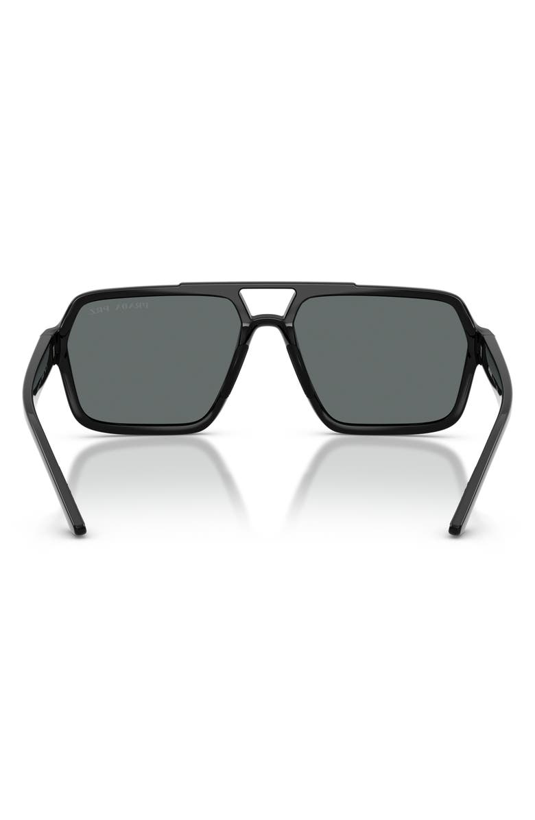 Prada Linea Rossa 59mm Pilot Sunglasses, Alternate, color, Black