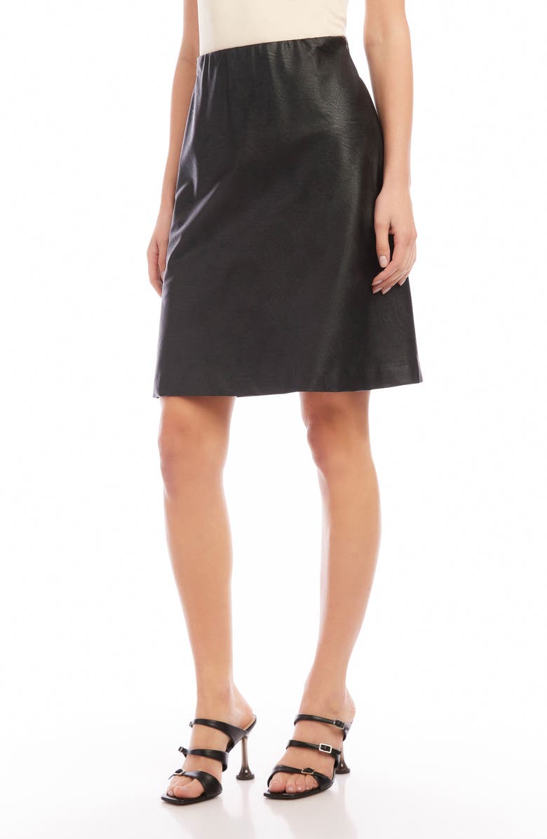 Karen Kane Faux Leather A-Line Skirt, Alternate, color, 