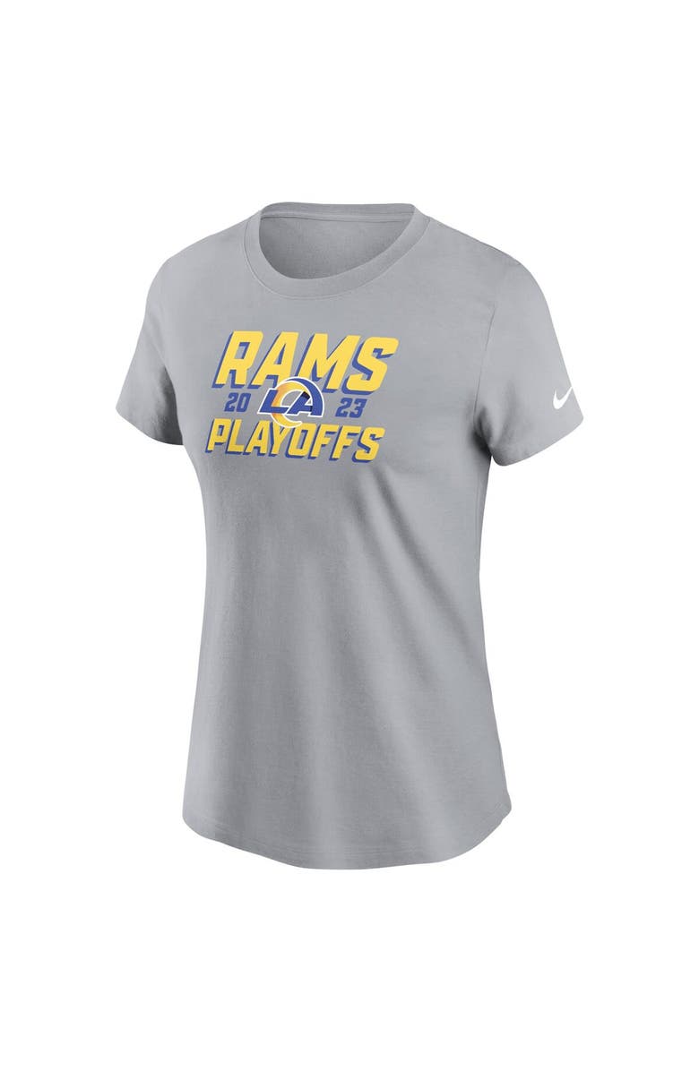 Nike Women's Nike Gray Los Angeles Rams 2023 NFL Playoffs Iconic T-Shirt, Alternate, color, 