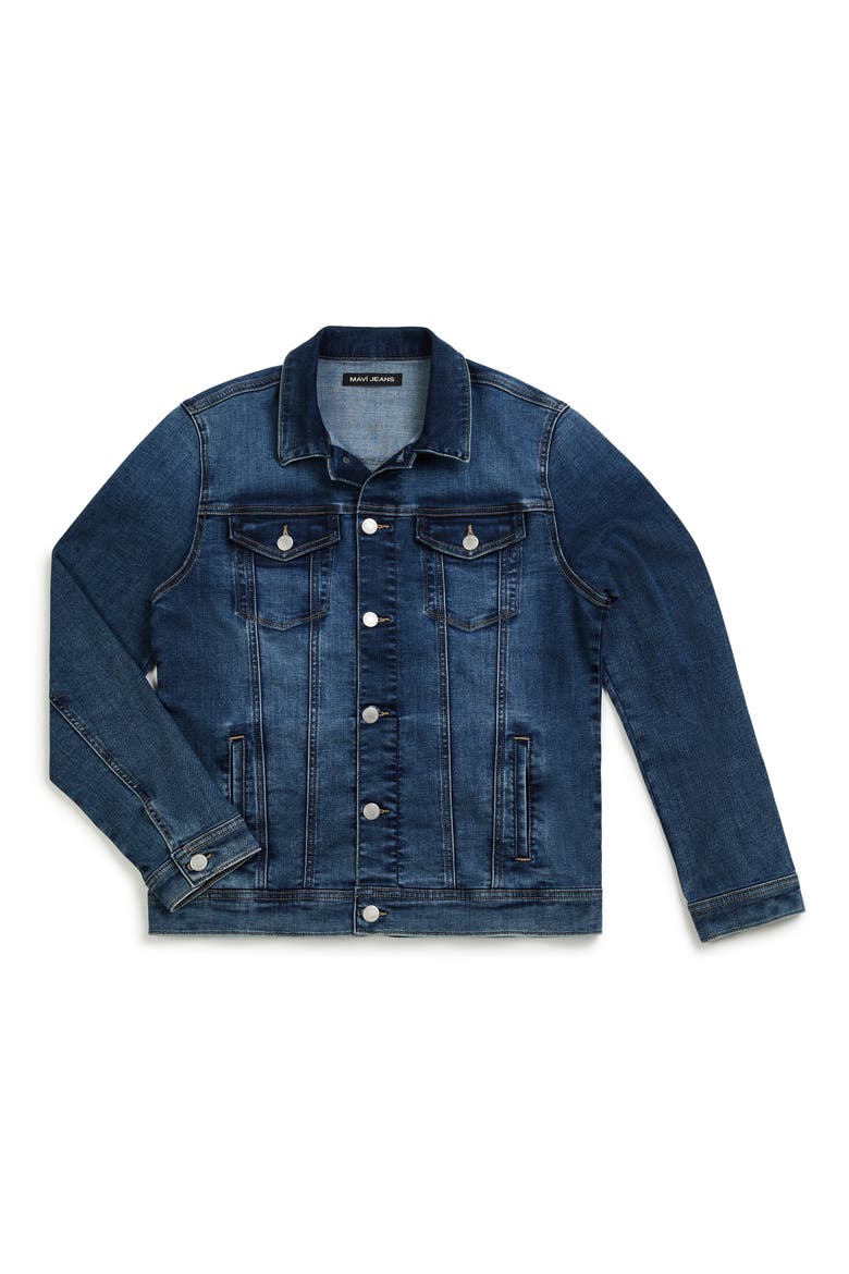 Frank Denim Trucker Jacket, Alternate, color, DARK FOGGY FEATHER BLUE
