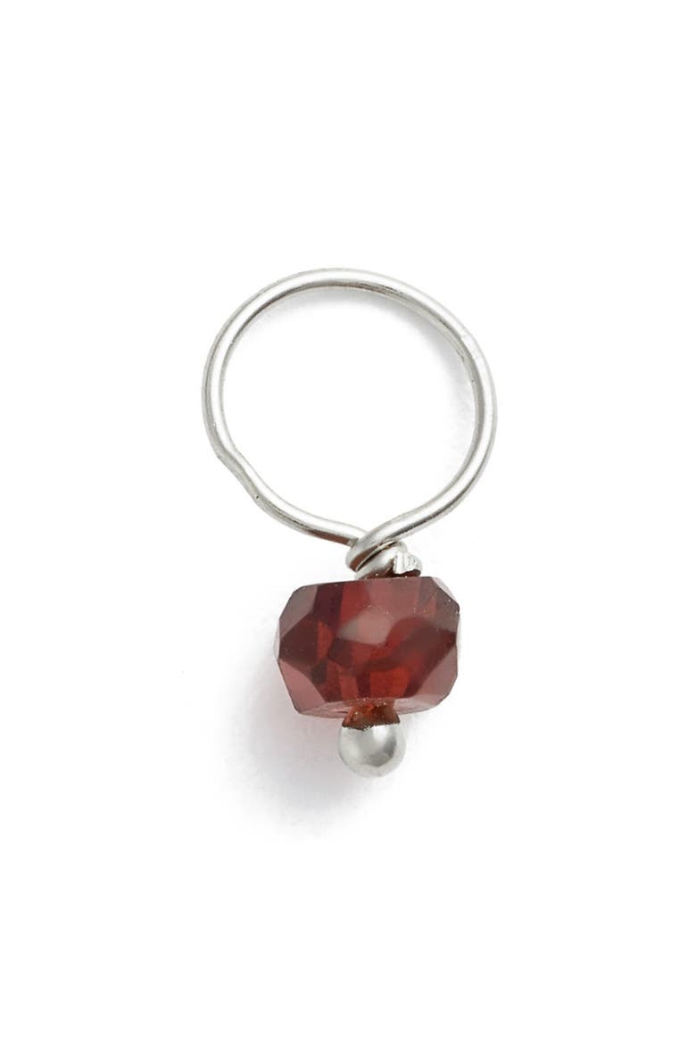Sterling Silver & Semiprecious Stone Mini Charm, Main, color, STERLING SILVER GARNET
