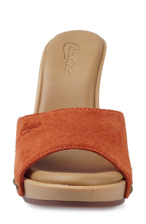 Candies Candie's Antonella Slide Sandal In Orange Suede