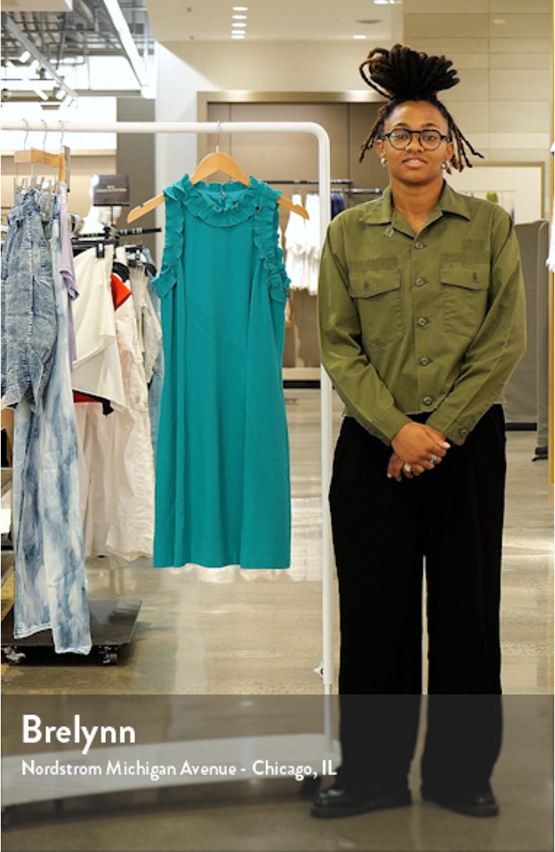 Ruffle Sleeveless Crepe Fit & Flare Dress, sales video thumbnail