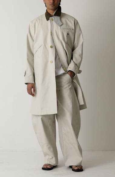 Sacai x Carhartt WIP Duck Canvas Balmacaan Coat | Nordstrom