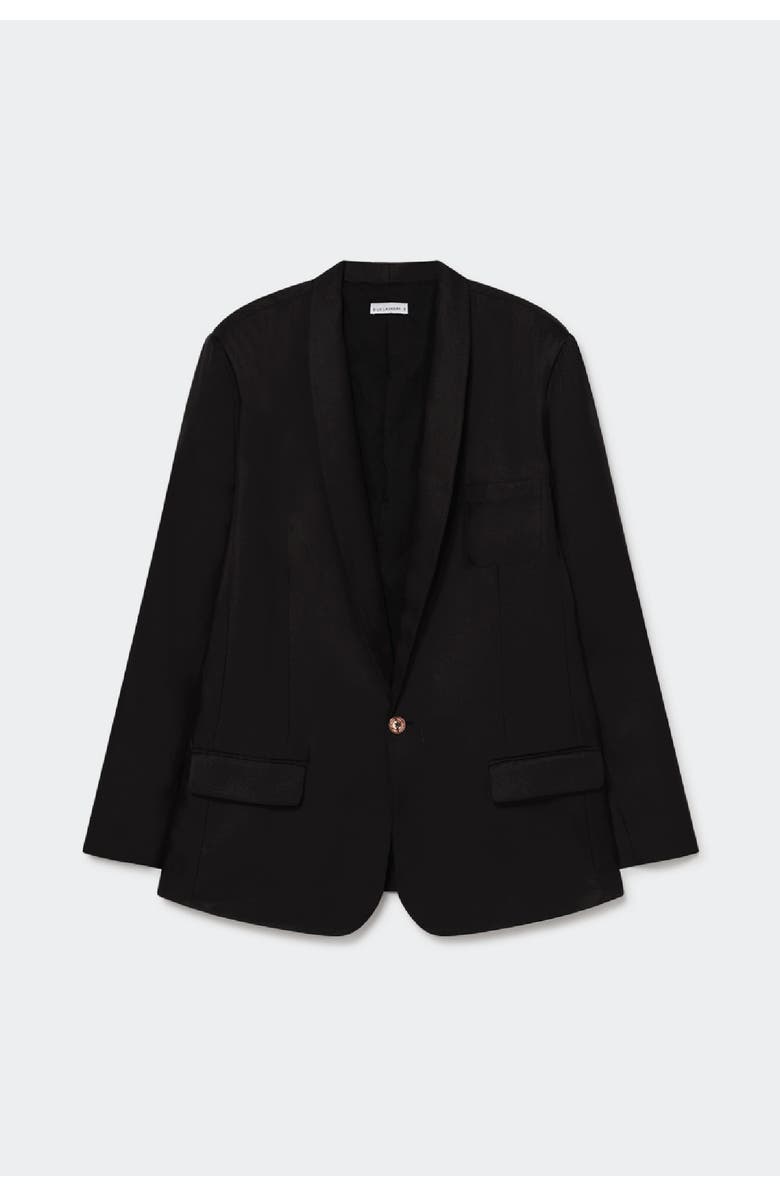 SILK LAUNDRY TWILL MIAMI BLAZER BLACK, Alternate, color, Black