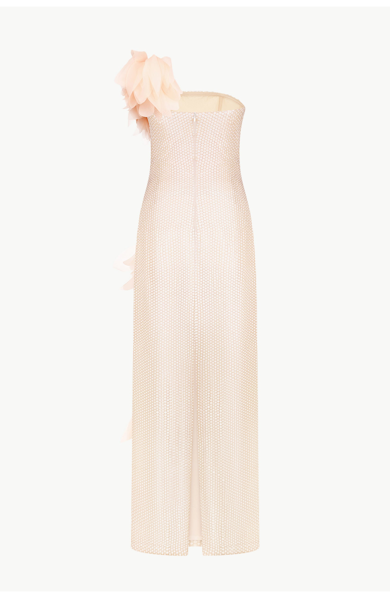 Malva Florea One-Shoulder Sequin Floral Gown, Alternate, color, Beige