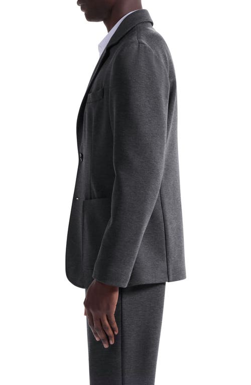 Bugatchi Soft Touch Heathered Grey Knit Blazer In Gray