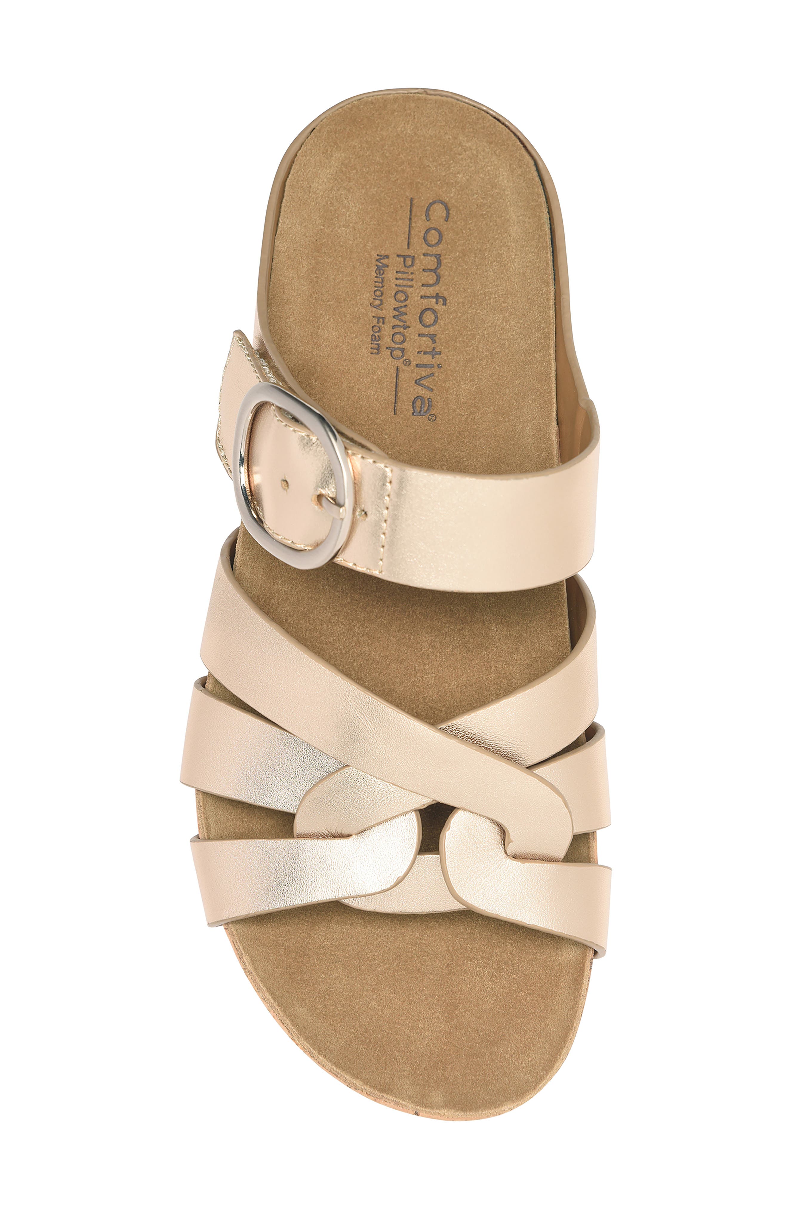Gianna Platform Wedge Slide Sandal, Alternate, color, GOLD