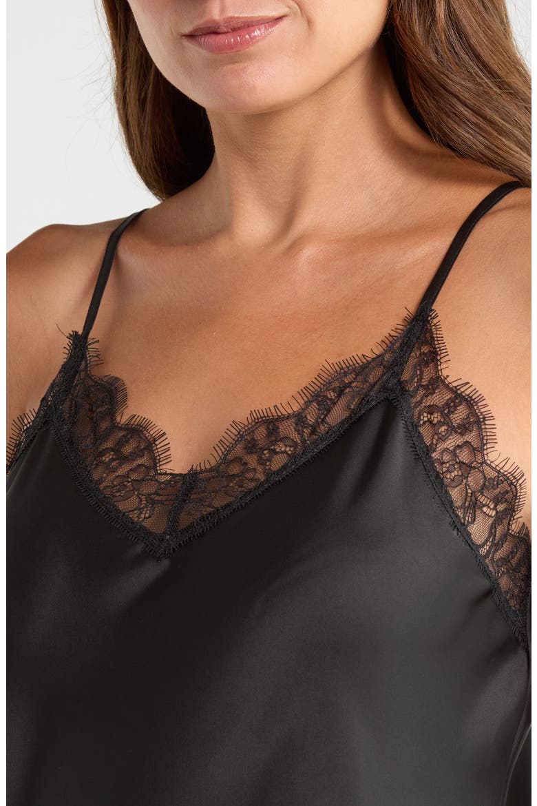 Satin & Lace Full Slip, Alternate, color, BLACK