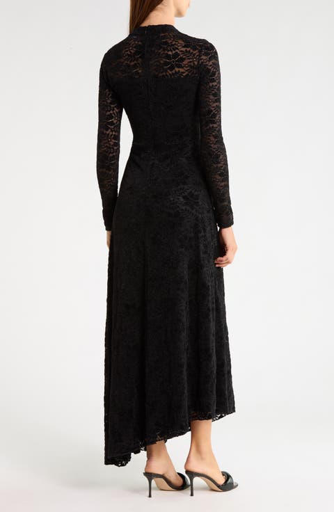 Winnie Velvet Floral Long Sleeve Dress