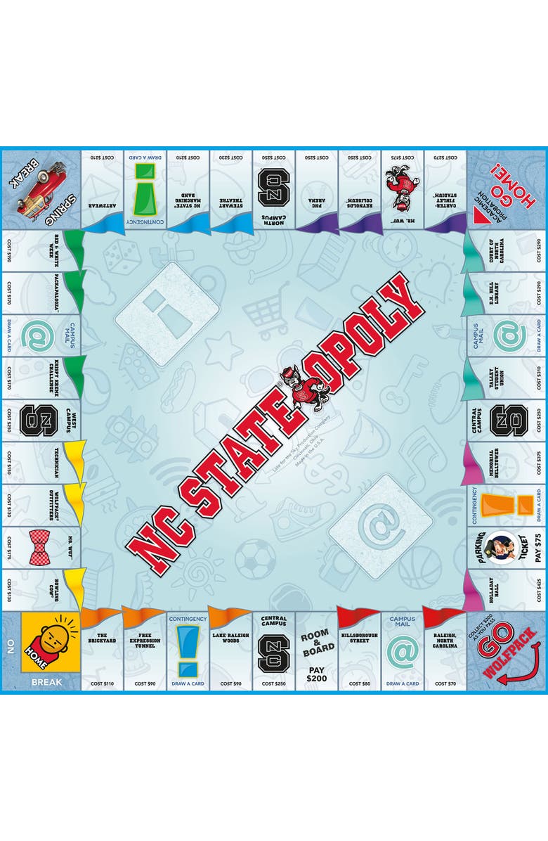 Late for the Sky Nc Stateopoly Themed Family Board Game, Alternate, color, Multicolored