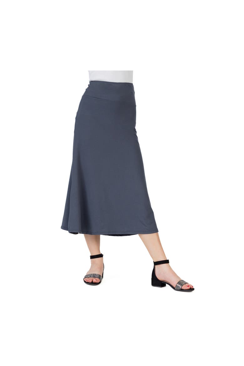 Elastic Waistline Maxi Skirt, Main, color, Grey