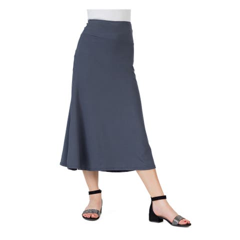Elastic Waistline Maxi Skirt