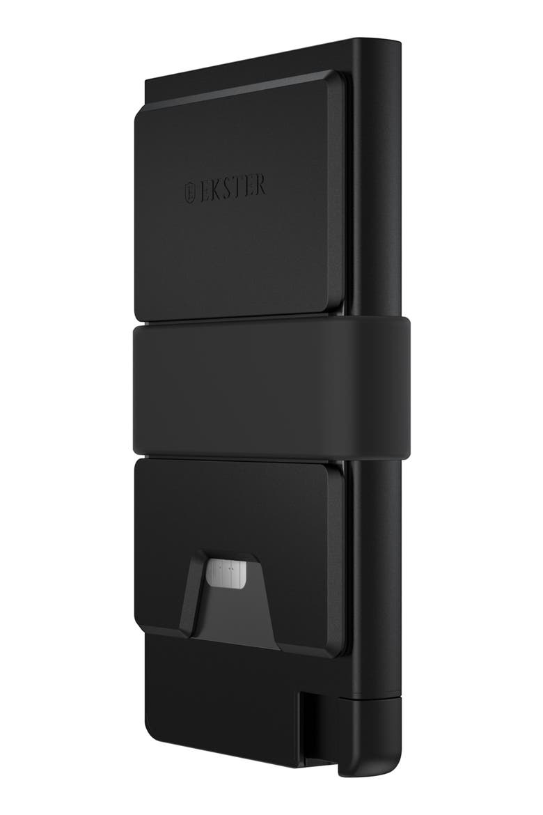 Pro Button Release Recycled Metal Card Holder, Alternate, color, JET BLACK