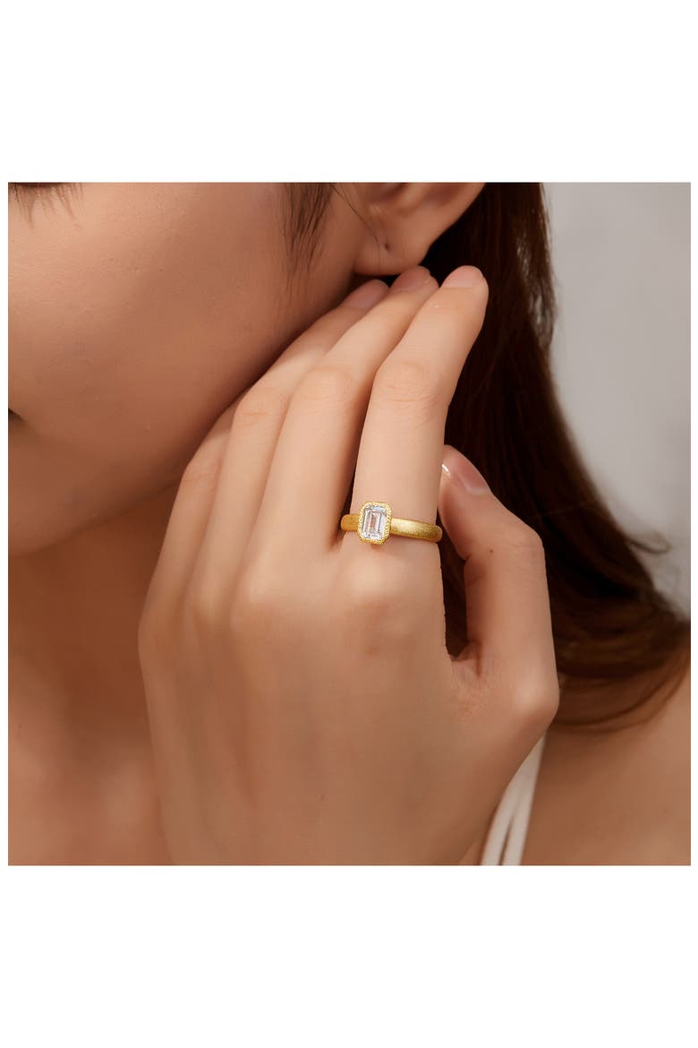 Emerald Cut Simulated Diamond Ring, Alternate, color, WHITE
