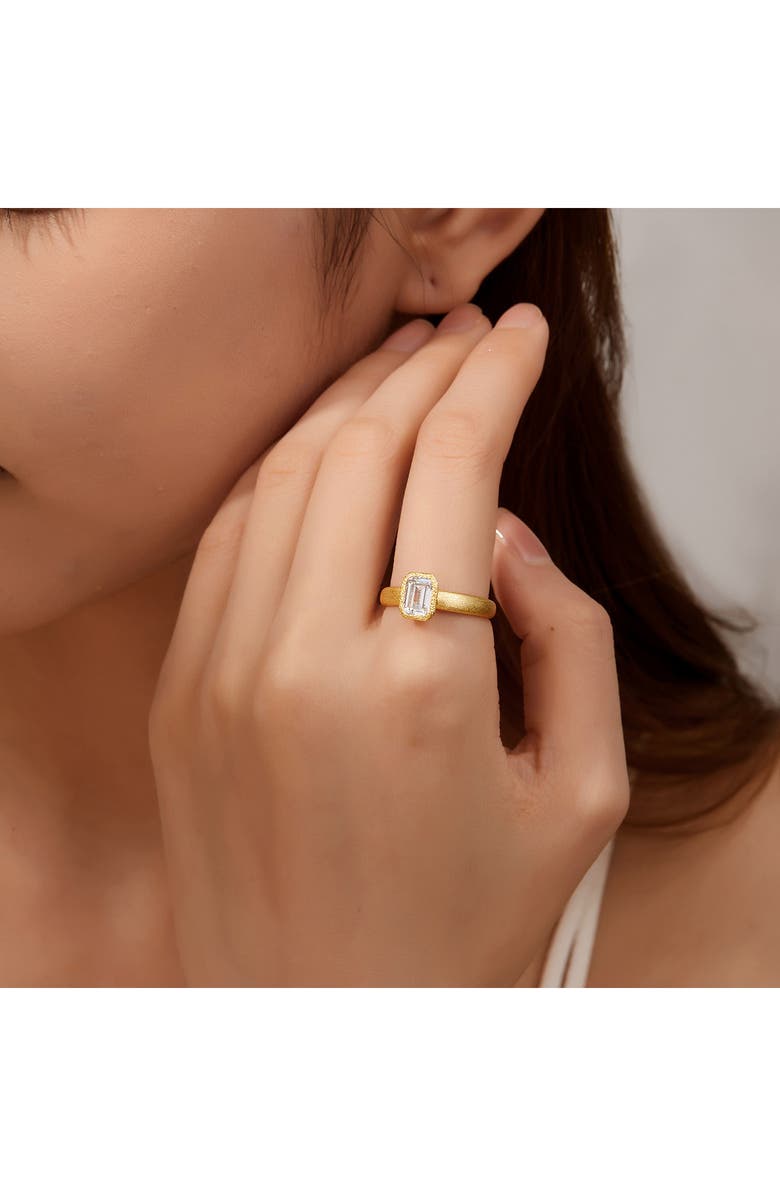 Lafonn Emerald Cut Simulated Diamond Ring, Alternate, color, White