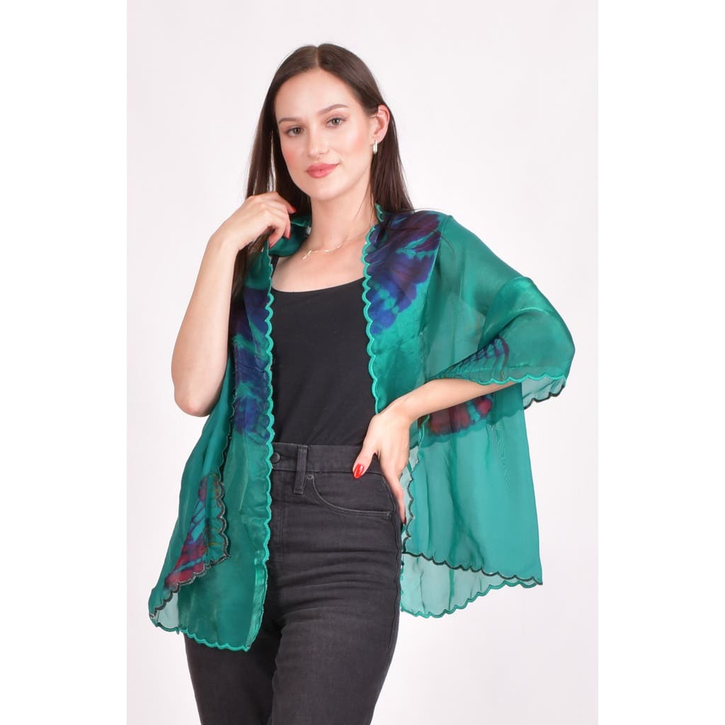 Raas Trina Hand Tie Dye Scarf In Green