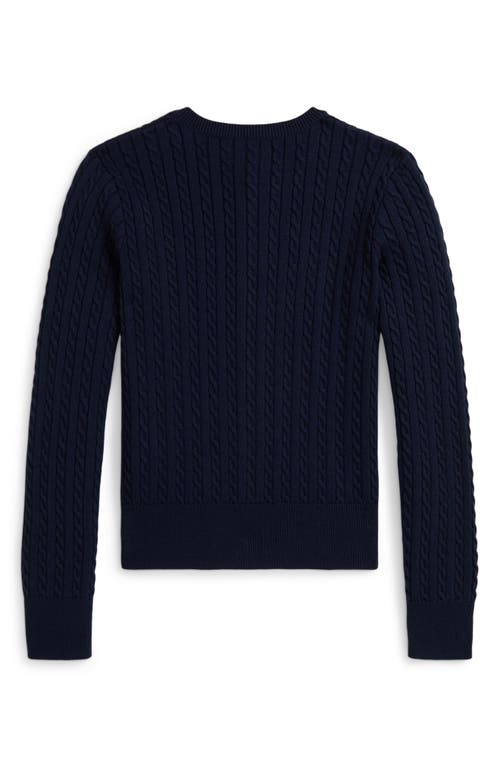 Polo Ralph Lauren Ralph Lauren Polo Bear Mini-cable Cotton Cardigan In Black
