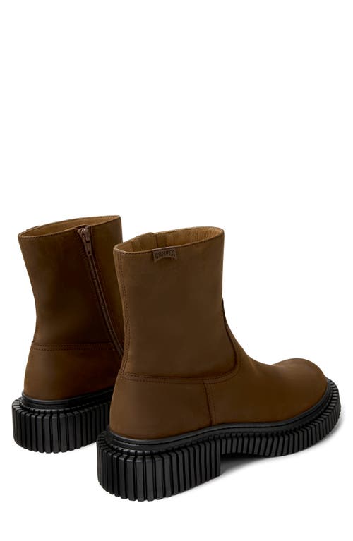 Camper Pix Berlin Zip-detail Platform Boots In Brown