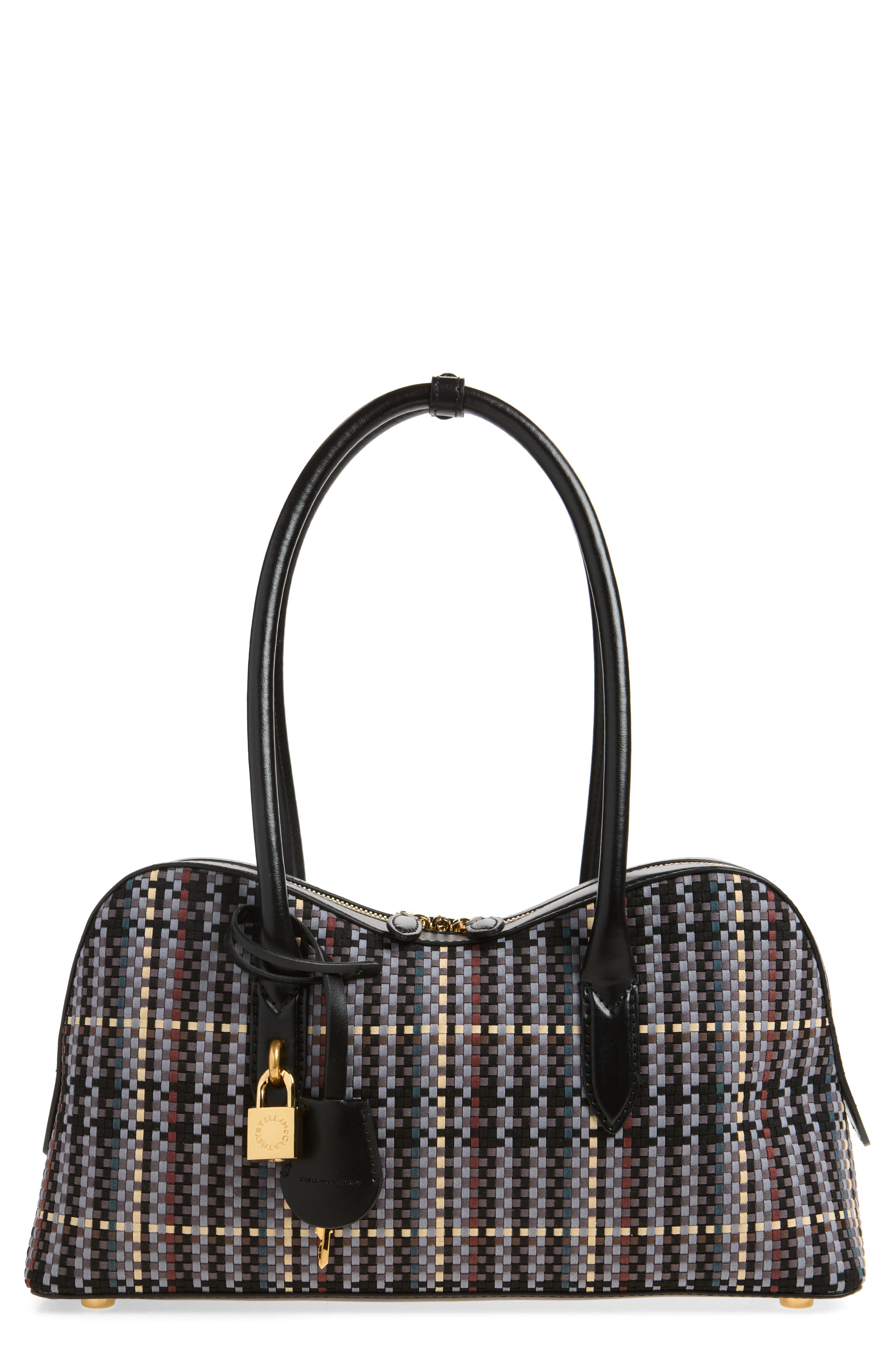 Medium Ryder Woven Faux Leather Top Handle Bag, Main, color, MULTICOLOR GREY
