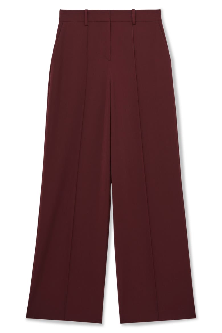 Luisa Wide Leg Pintuck Trousers, Alternate, color, BURGUNDY