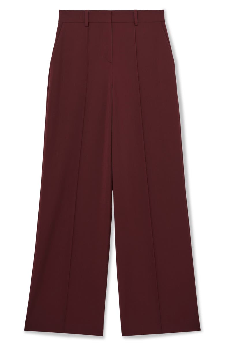 Reiss Luisa Wide Leg Pintuck Trousers, Alternate, color, Burgundy